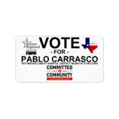 Stem op Pablo Carrasco Etiket (Voorkant)