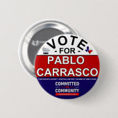 Stem op Pablo Carrasco Ronde Button 5,7 Cm (Voorkant /achterkant)