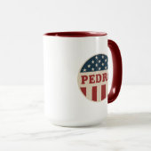 Stem op Pedro Classic Retro American Voter Button Mok (Voorkant rechts)
