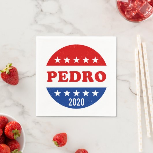 Stem op Pedro in 2020 Funny Voter Button Servet (Insitu)