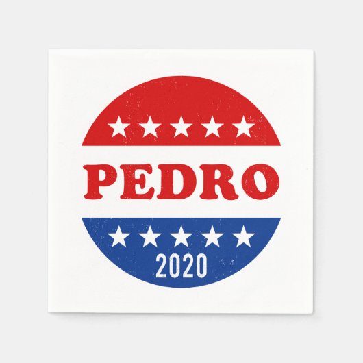 Stem op Pedro in 2020 Funny Voter Button Servet (Voorkant)