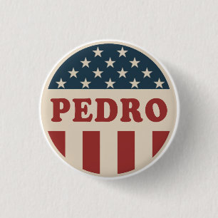 Stem op Pedro Klassieke Retro Amerikaanse Stemknop Ronde Button 3,2 Cm
