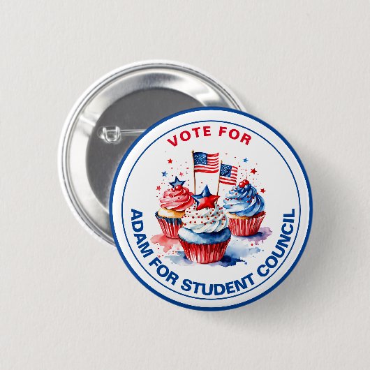 Stem op President: cupcake Ronde Button 5,7 Cm (Voorkant /achterkant)