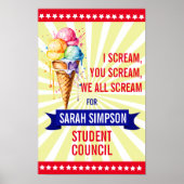 Stem op President in de klas: Bold "Scream" Studen Poster (Voorkant)