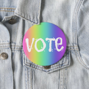 Stem op Rainbow Campaign-Button Ronde Button 4,0 Cm