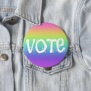Stem op Rainbow Campaign-Button Ronde Button 4,0 Cm