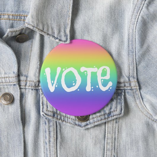 Stem op Rainbow Campaign-Button Ronde Button 4,0 Cm (In situ)