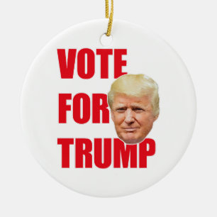 Stem op trump  keramisch ornament