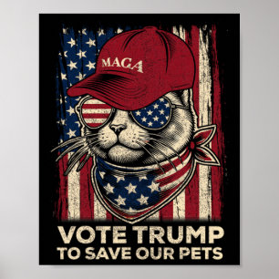 Stem op Trump om onze huisdieren te redden 2024 Am Poster