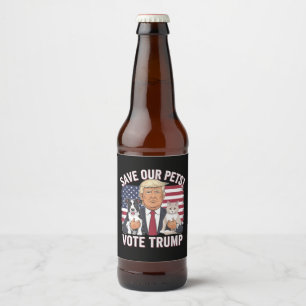 Stem op Trump Red onze huisdieren Katten Honden 20 Bier Etiket