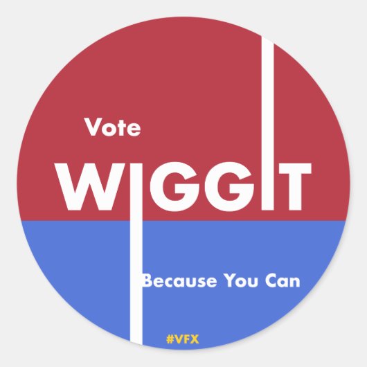 Stem op Wiggit Sticker (Voorkant)