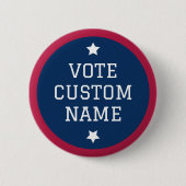 Stem Pin Back Button Aangepaste Naam Kandidaat Ste (Voorkant)