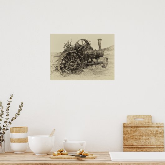 Stem Powered Boerderij Tractor Poster (Keuken)