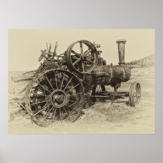 Stem Powered Boerderij Tractor Poster (Voorkant)