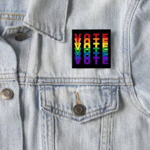 STEM Regenboog Letters Vierkante Button
