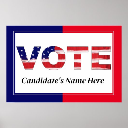 Stem Rood/Blauw Poster (Voorkant)