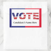 Stem Rood/Blauw Rechthoekige Sticker (Tas)