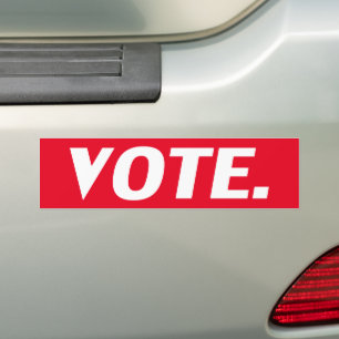Stem rood en wit moderne typografie bumpersticker