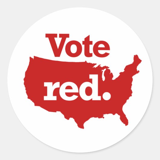 Stem Rood Ronde Sticker (Voorkant)