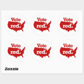 Stem Rood Ronde Sticker (Vel)