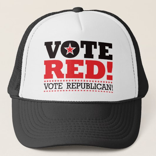 Stem rood! Stem Republikein! Trucker Pet (Voorkant)