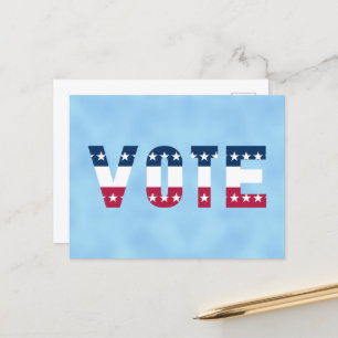 STEM Rood Wit en Blauw (Sterren) Briefkaart