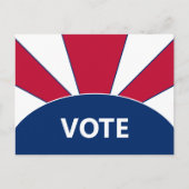 Stem Rood Wit en Blauw Sunburst Briefkaart (Voorkant)