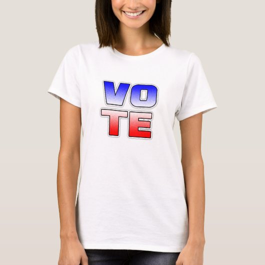 STEM Rood, Wit en Blauw Textology Shirt (Voorkant)