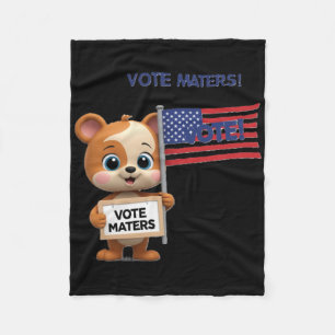 Stem S Verkiezings Poster met een Schattige Beer S Fleece Deken