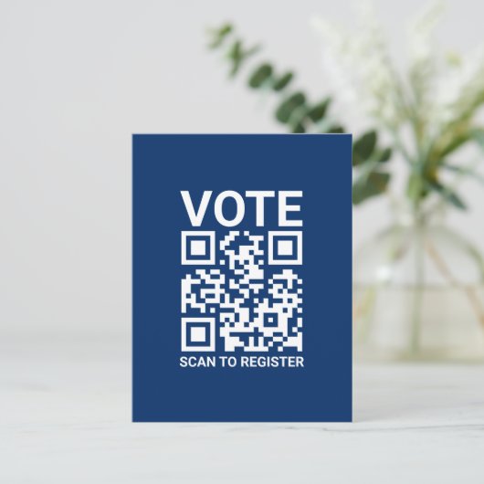 Stem Scan QR-code om aangepaste tekst marine te re Briefkaart (Staand voorkant)