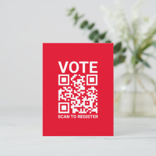 Stem Scan QR-code om aangepaste tekst rood te regi Briefkaart