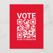 Stem Scan QR-code om aangepaste tekst rood te regi Briefkaart (Voorkant)