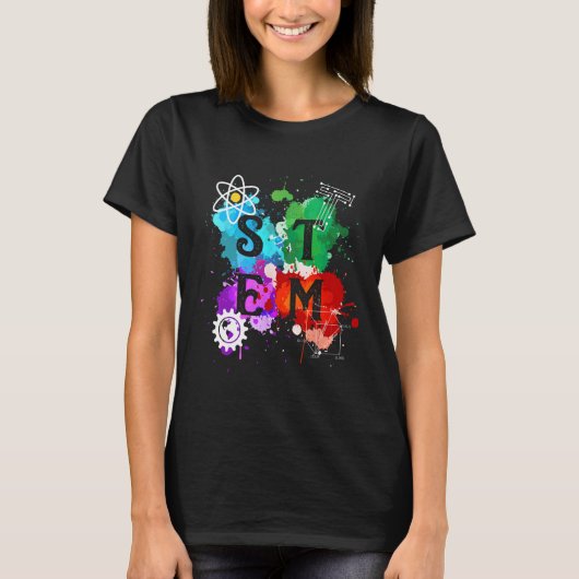 STEM Science Technology Engineering Wiskunde Teach T-shirt (Voorkant)