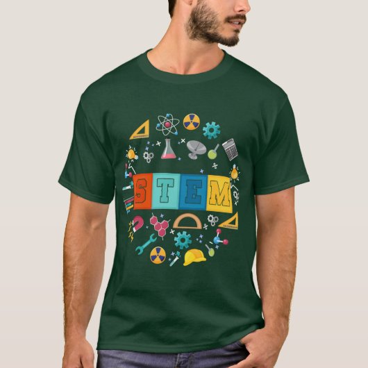 Stem Scienceechnology Engineering Matheacher Back  T-shirt (Voorkant)