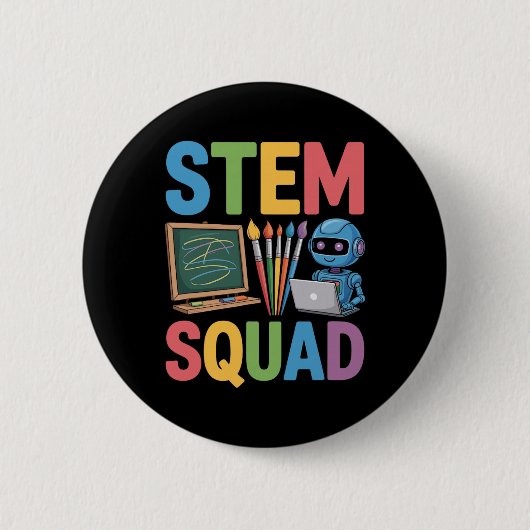 Stem Squad, leraar natuurwetenschappen Wiskunde On Ronde Button 5,7 Cm (Voorkant)