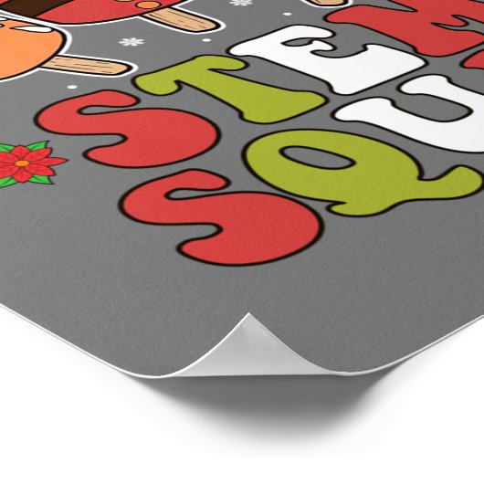 STEM Squad Reindeer Santa Tree Ice Cream Kerstmis Poster (Hoek)