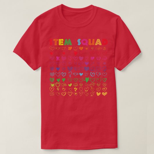 STEM Squad Science Technology Engineering Wiskunde T-shirt (Design voorkant)