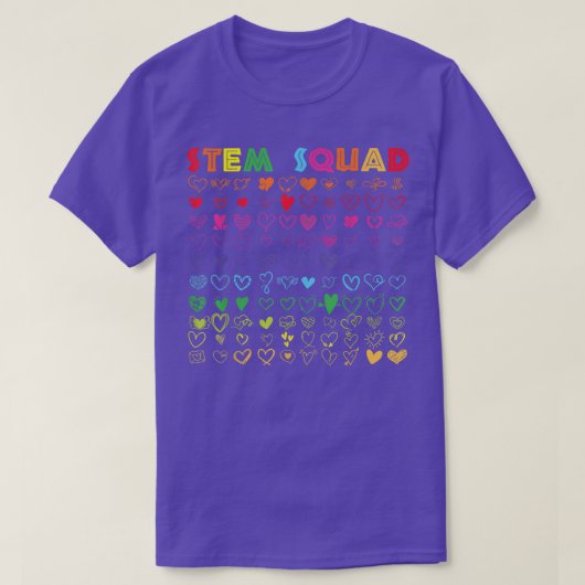 STEM Squad Science Technology Engineering Wiskunde T-shirt (Design voorkant)