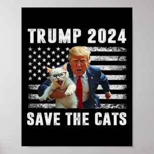 Stem Trump 2025 Grappig Red De Katten Poster