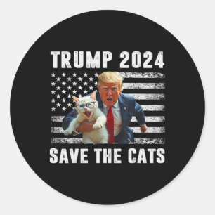 Stem Trump 2025 Grappig Save The Cats Ronde Sticker