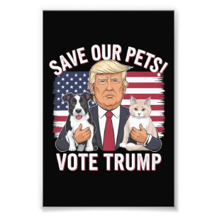 Stem Trump Red onze huisdieren katten honden 2024  Foto Afdruk