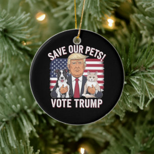 Stem Trump Red onze huisdieren katten honden 2024  Keramisch Ornament
