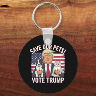 Stem Trump Red onze huisdieren katten honden 2024 Sleutelhanger