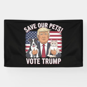 Stem Trump Red onze huisdieren katten honden 2024 Spandoek