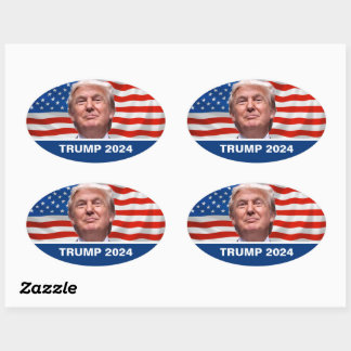 STEM Trump voor President 2024 Ovale Sticker
