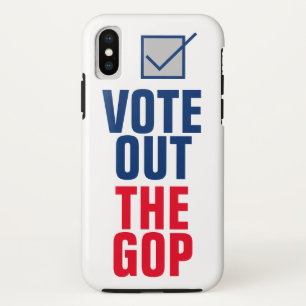 Stem uit de GOP 2024 verkiezing Stem Blauw vinkje iPhone X Hoesje