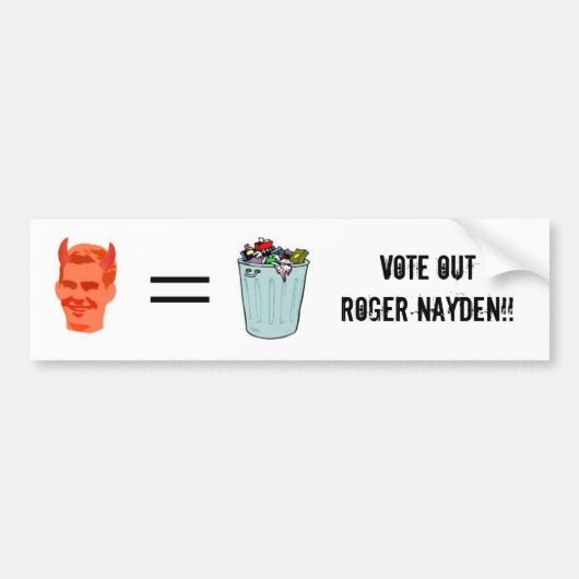 Stem uit Roger Nayden! Bumpersticker (Voorkant)