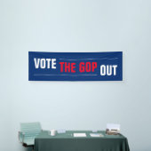 Stem uit rood wit blauw spandoek (Beurs)