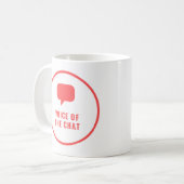 Stem van de mok van de Koffie van het Praatje (Voorkant links)