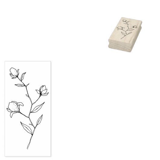 Stem van Lilies en Vloeibare houtslijp Rubberstempel (Gestempeld)